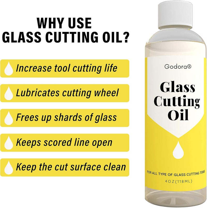 Godora 4oz Glass Cutting Oil is Used for Cutting Stained Glass, Glass Bottles, Tiles and Mirrors - Image 2